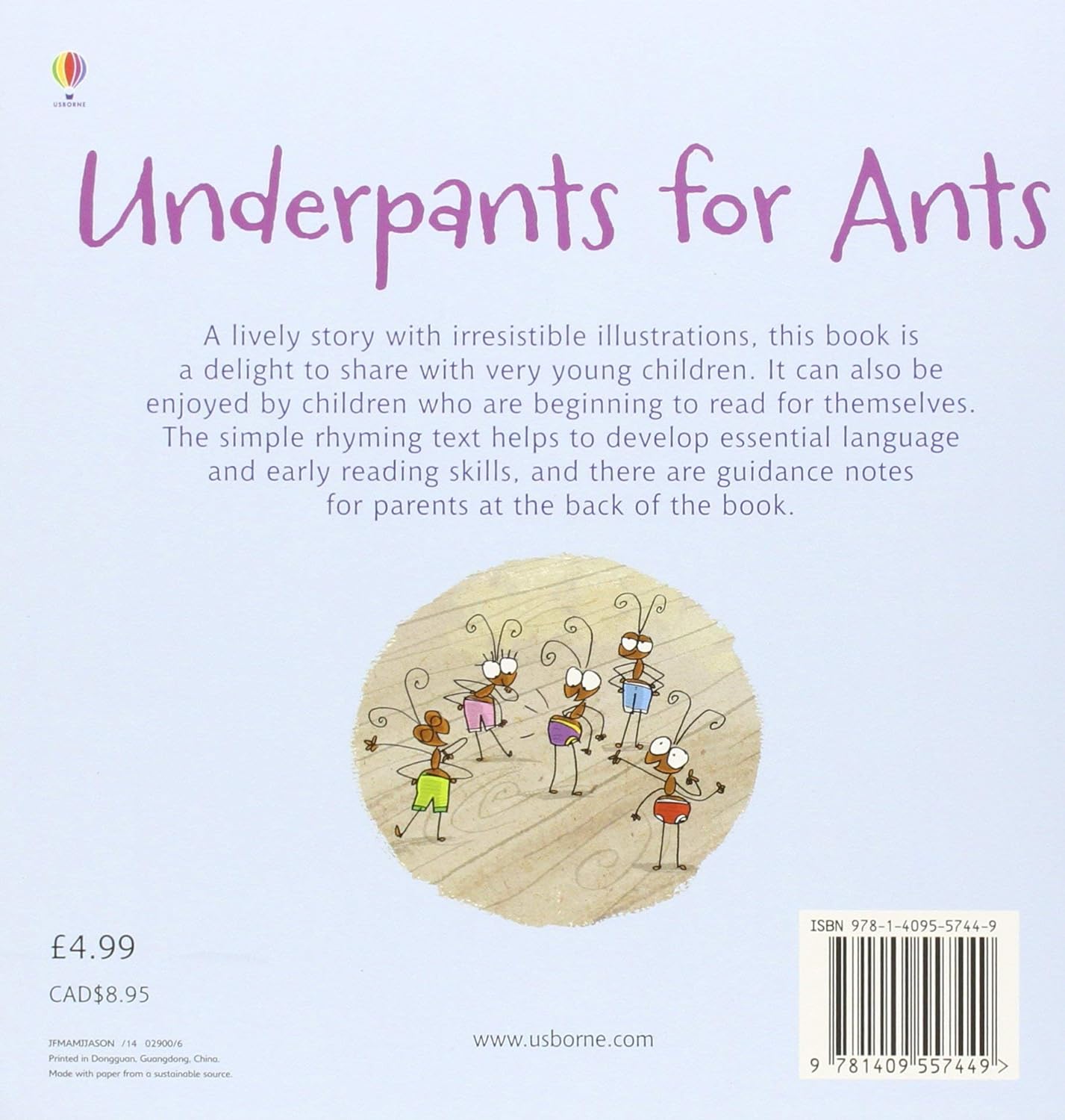 Paperback Stories - Usborne - Phonics Readers - Underpants For Ants