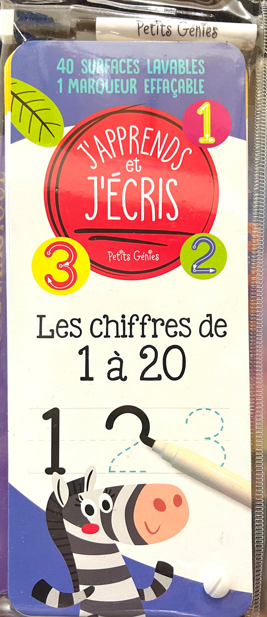 J'apprends Et J'ecris - Les Chiffres De 1 A 20