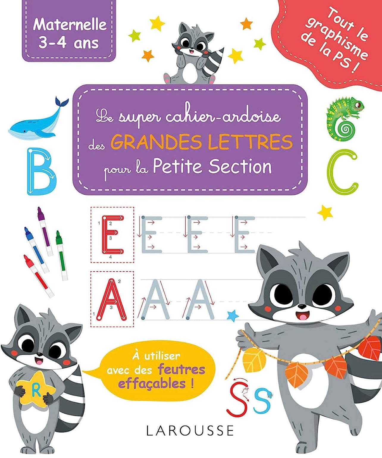 Larousse - Le super cahier - ardoise des Grandes Lettres 3-4 ans